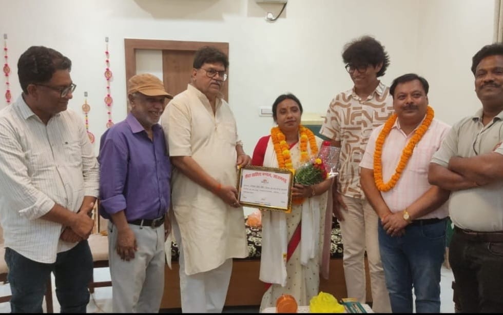 Prof. Geeta Singh became the first female president of Shaida Sahitya Mandal.
