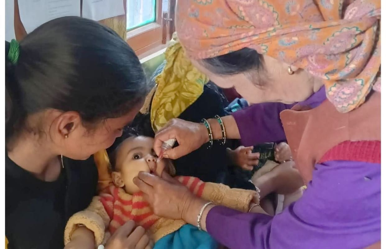 Polio drops administered at Baga Sarahan