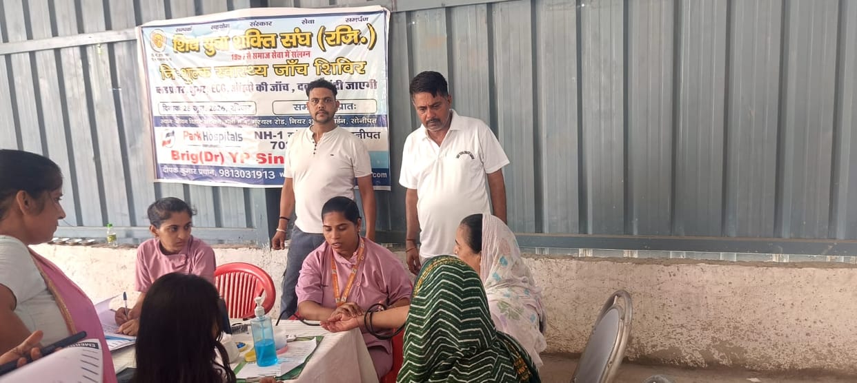Health check-ups for more than 100 people were conducted at the camp.