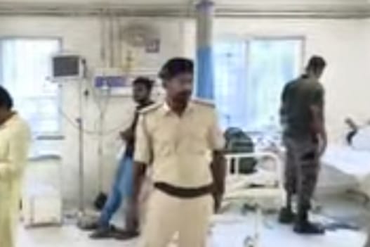 Police pelted with stones; two police personnel injured.