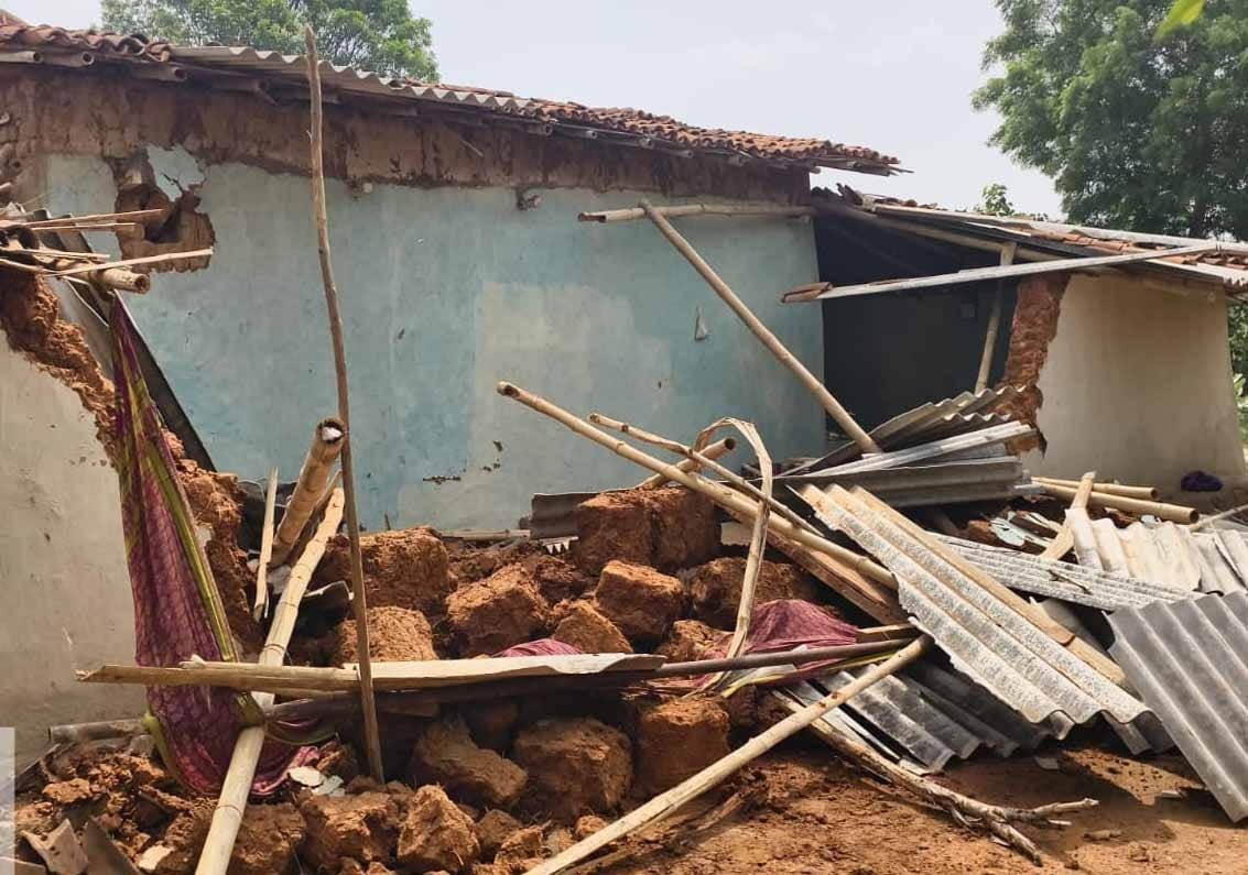 A herd of 154 elephants went on a rampage destroying five houses and huts panic has gripped the villagers in