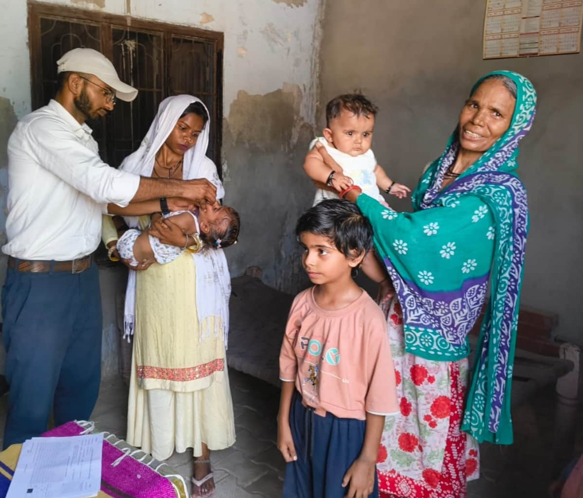 Three-day Pulse Polio campaign begins; children administered drops at booths.