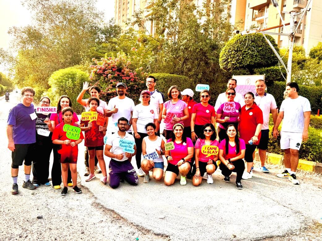 People participated in a social community run.