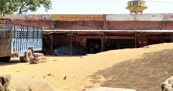 Silence prevails at the mandi; crop weighing could not take place.