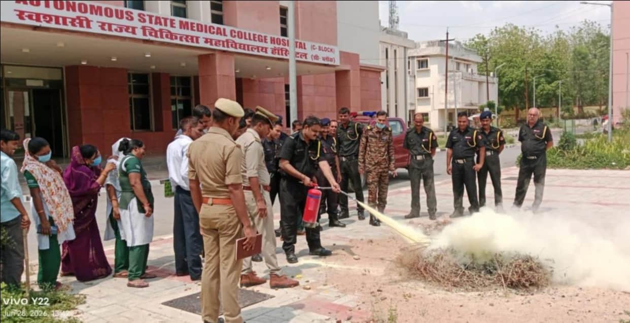 Fire safety training conducted at the medical college