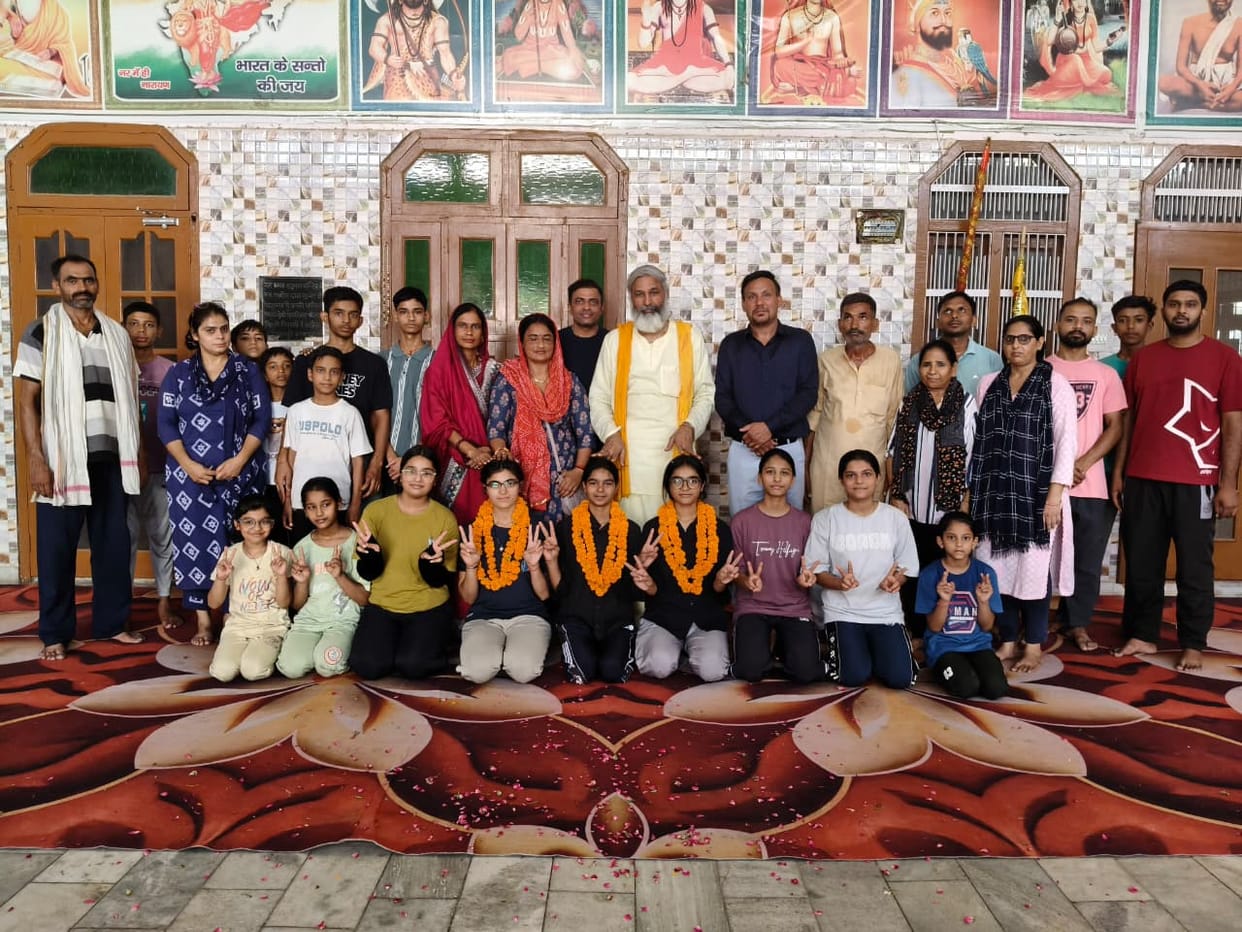 Three daughters won medals at the Kendriya Vidyalaya Yoga competition.