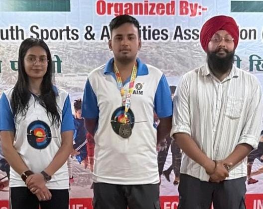 Jatin Tyagi won the gold medal at the national archery competition.