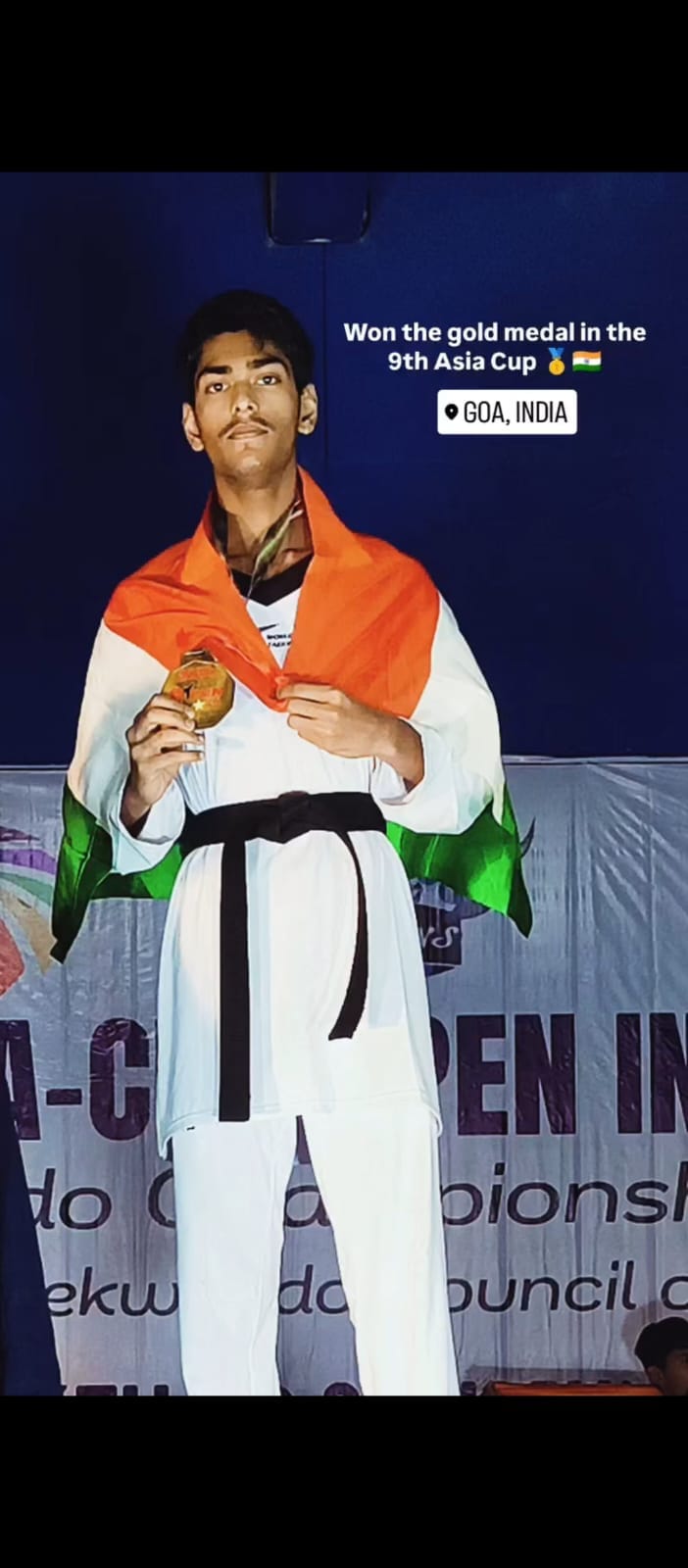 Swarit Tiwari of Lakhimpur won gold in Asia Cup Taekwondo