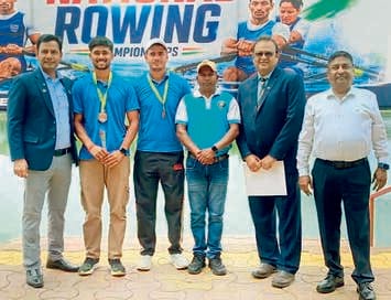 UP's Ankit and Jai won the bronze medal at the National Under-23 Rowing Championship.