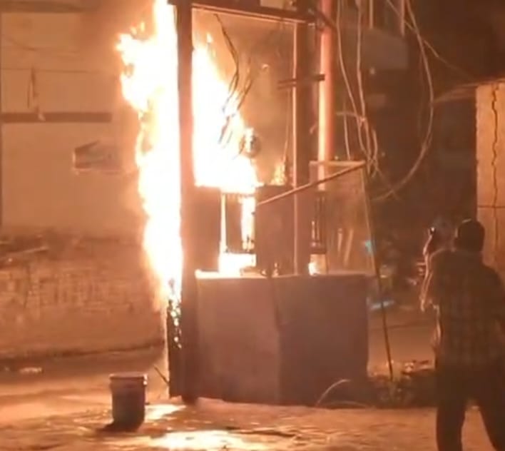 People distressed by power cuts amidst scorching heat; transformer catches fire.