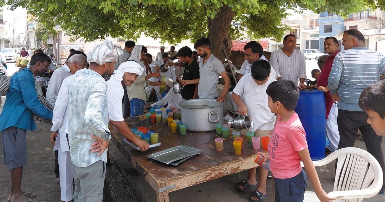 Traders set up a Jaljeera stall in the old grain market.