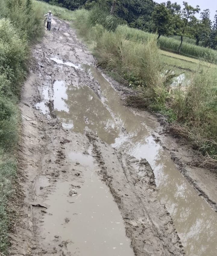 Mud on the Katai Bharpurva Ekvanhi Khurd road.