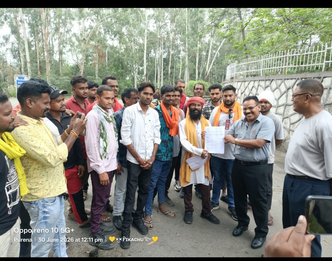 कोरबा में श्रमिकों का प्रदर्शन