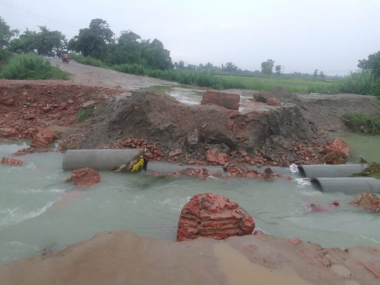 Service lanes washed away again, halting traffic for the third time in 10 days
