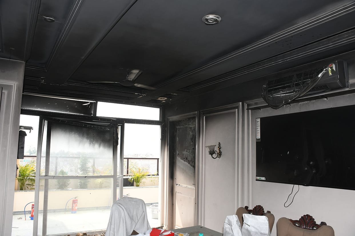 AC compressor explodes during liquor party; penthouse catches fire