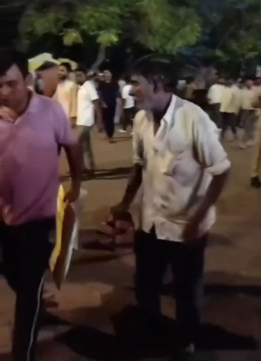People angered by power cuts beat up electricity department staff and staged a road blockade