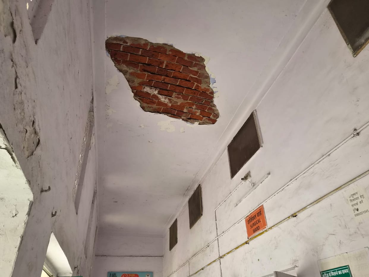 Ceiling plaster falls again at MMG.