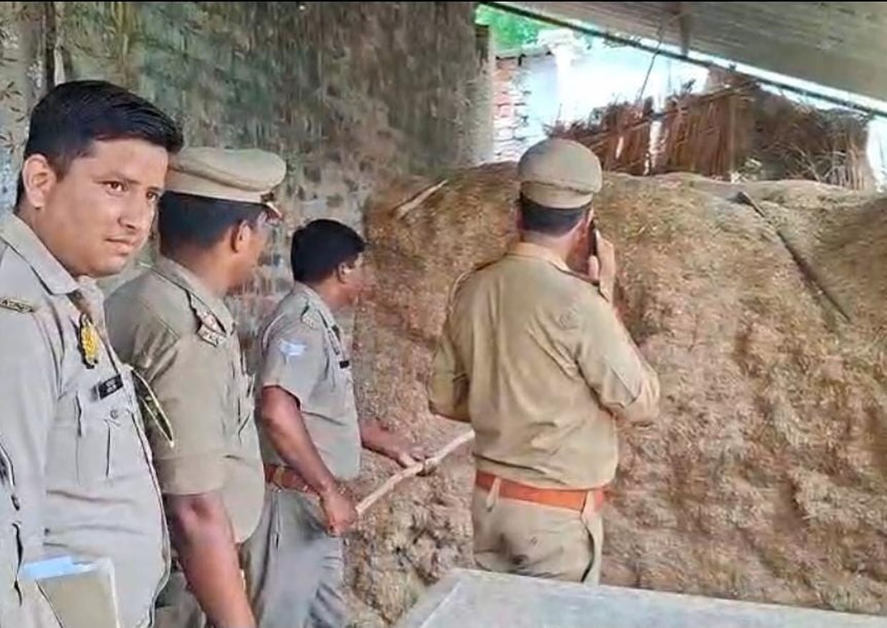 A search was conducted at Lavkush's house, extending even to the piles of cattle-feed and dung cakes
