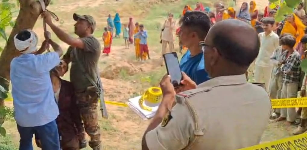 gaya man found hanging from tree near river banke bazar police probe murder or suicide today bihar news
