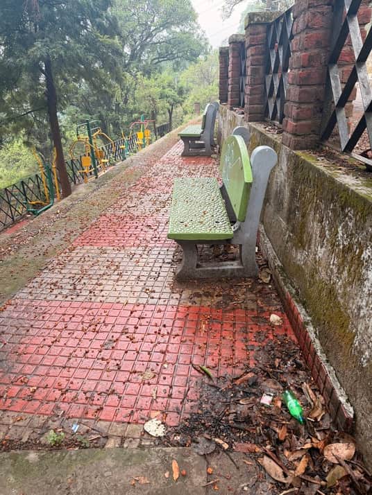 पुराना कांगडा पार्क में फैली गंदगी। संवाद