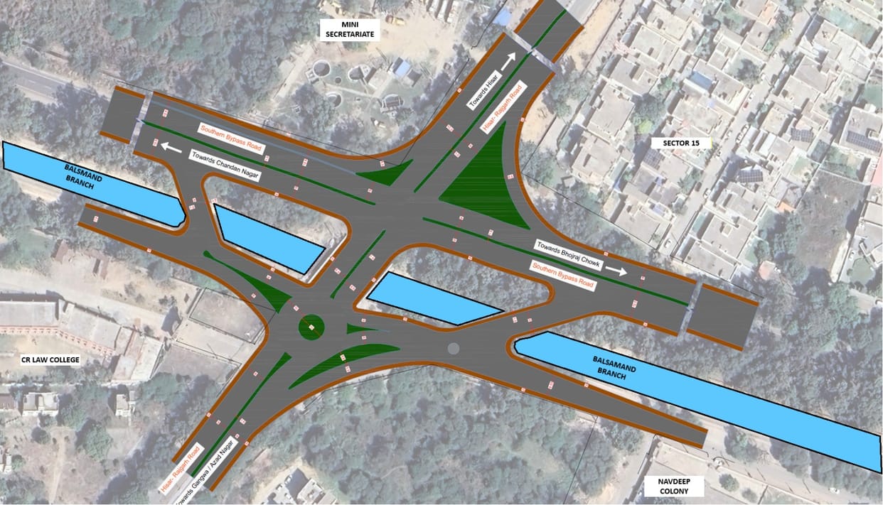 A signal-free junction will be constructed on Rajgarh Road.