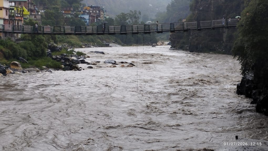 Water is being continuously released into the Sutlej from the Nathpa Dam