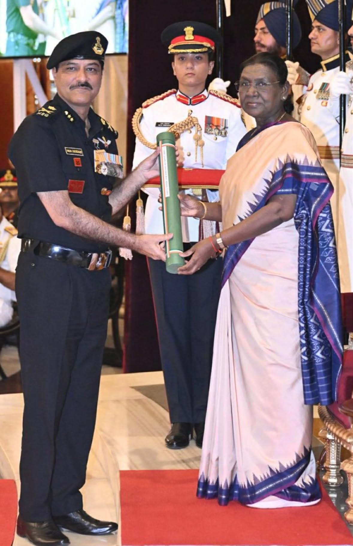 Major General Vikas Chaudhary from Sankhol honored with the Ati Vishisht Seva Medal.
