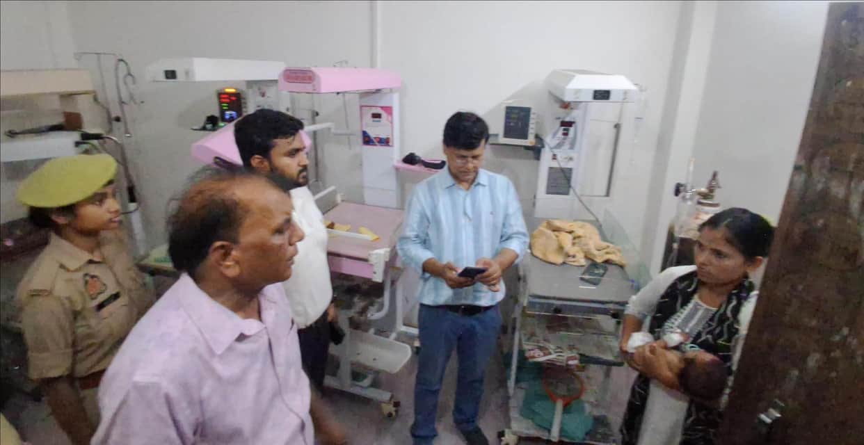 A lock was hanging at the front, but the sealed hospital was found operational via the back door
