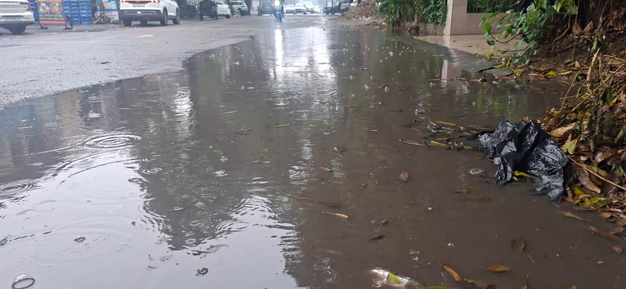 Traffic was also affected due to waterlogging and slippery conditions.
