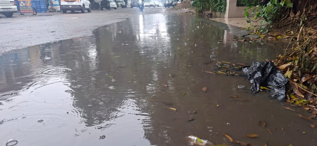 Traffic was also affected due to waterlogging and slippery conditions.