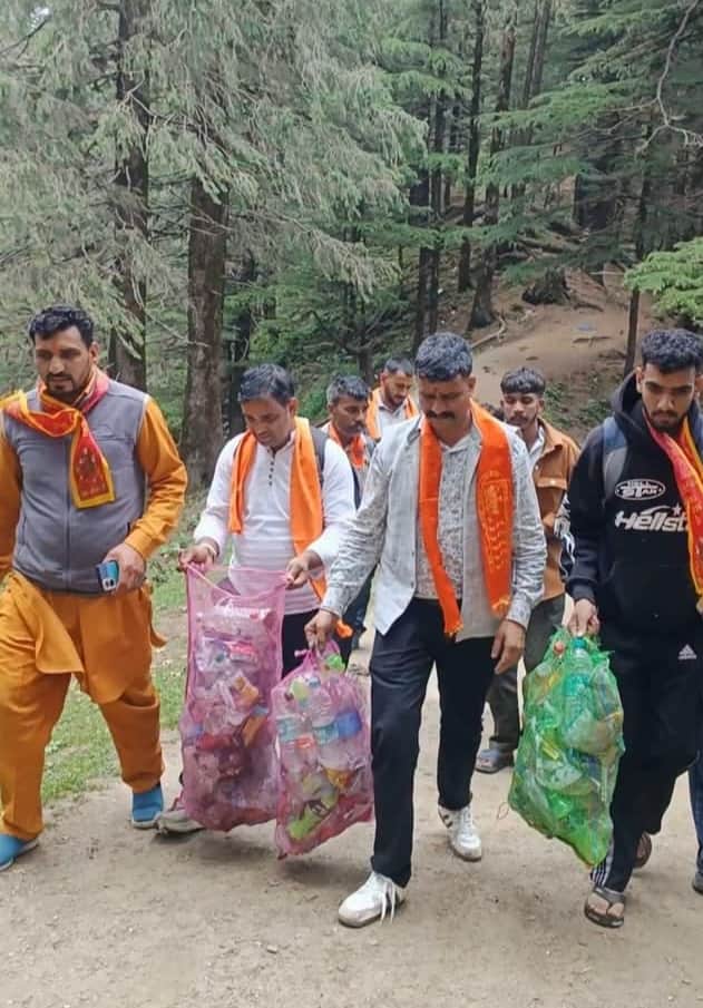 Rudra Sena conducts cleanliness and environmental conservation drive on the Churdhar trekking route.