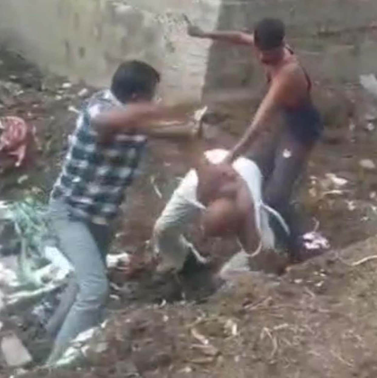 Elderly man beaten by neighbors; video goes viral.