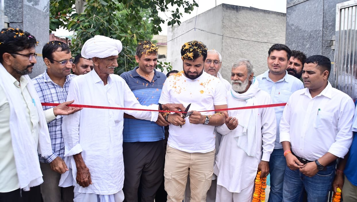 Inauguration and foundation stone laying of Chaupal, library, drinking water line and farm path