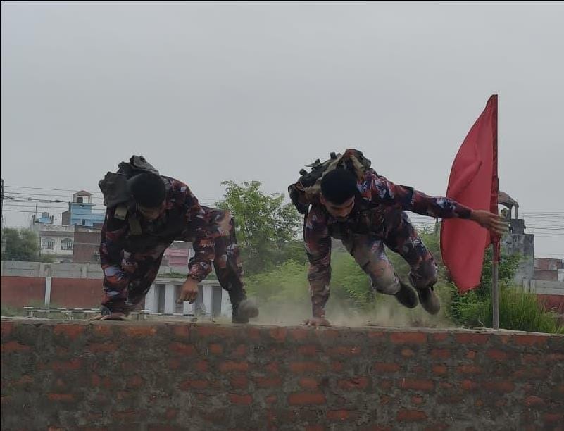 Cadets received firing training at the NCC camp.