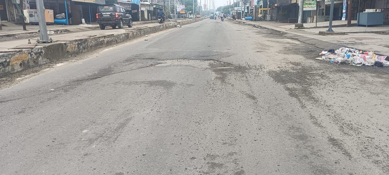 Potholes reappear on Puranpur-Maigalganj highway after repairs.