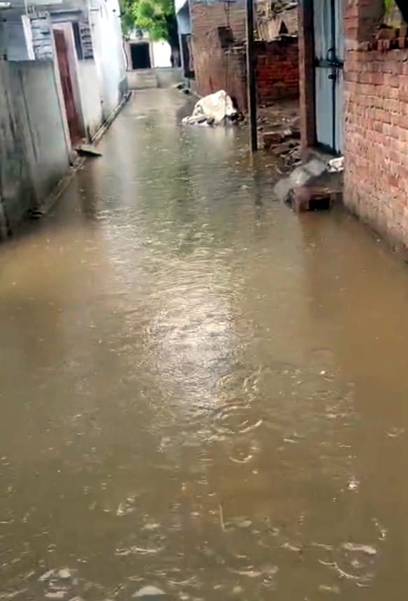 Ponds overflowed with the first rain, water entered houses