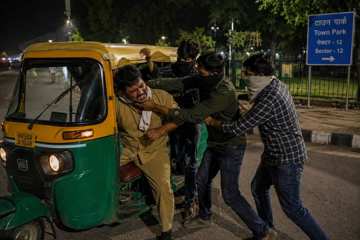 Miscreants posing as passengers robbed the driver of his auto-rickshaw and cash.