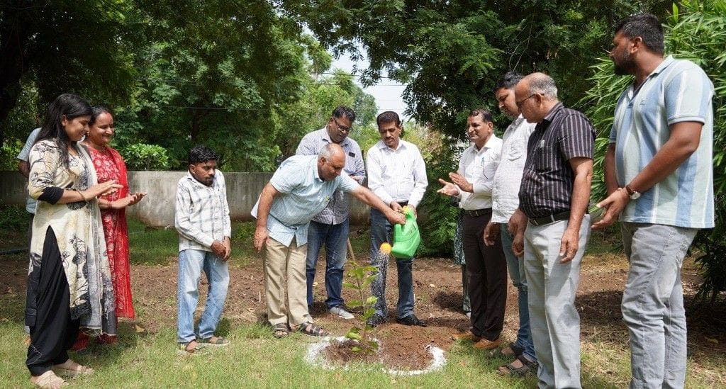 Saplings planted at the Krishi Vigyan Kendra at the launch of the campaign.