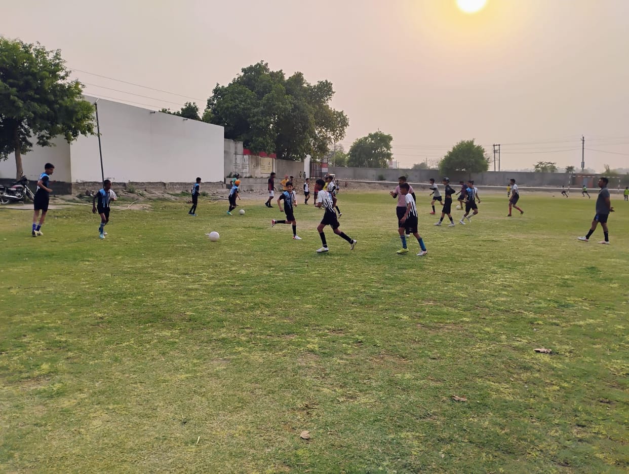 200 athletes practicing on the school grounds