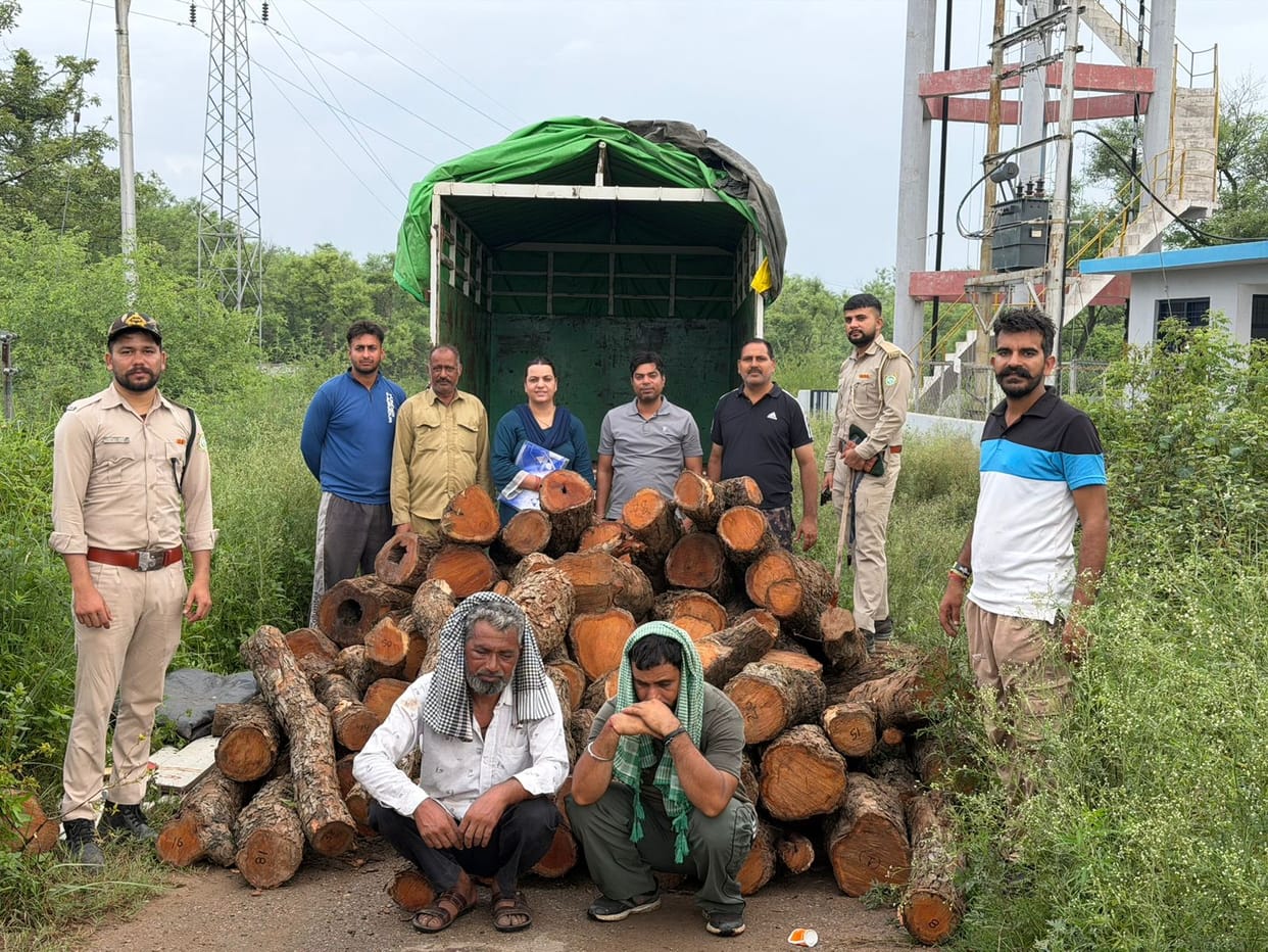 The Nalagarh forest range team seized Khair wood.