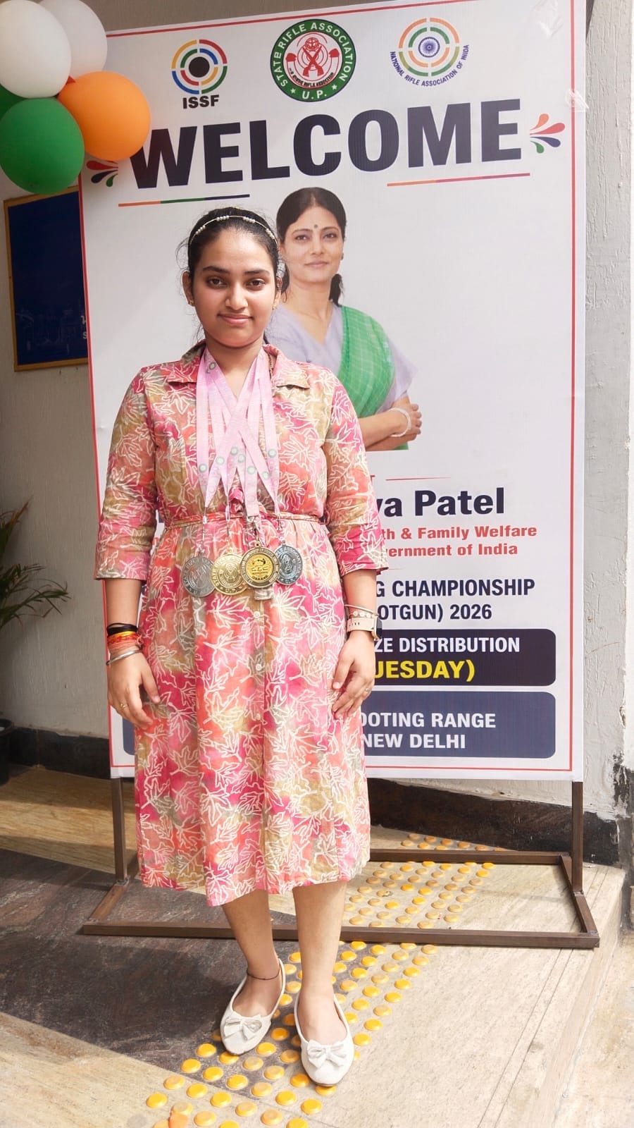 Oshin wins four medals, including two golds, at the State Shooting Championship.