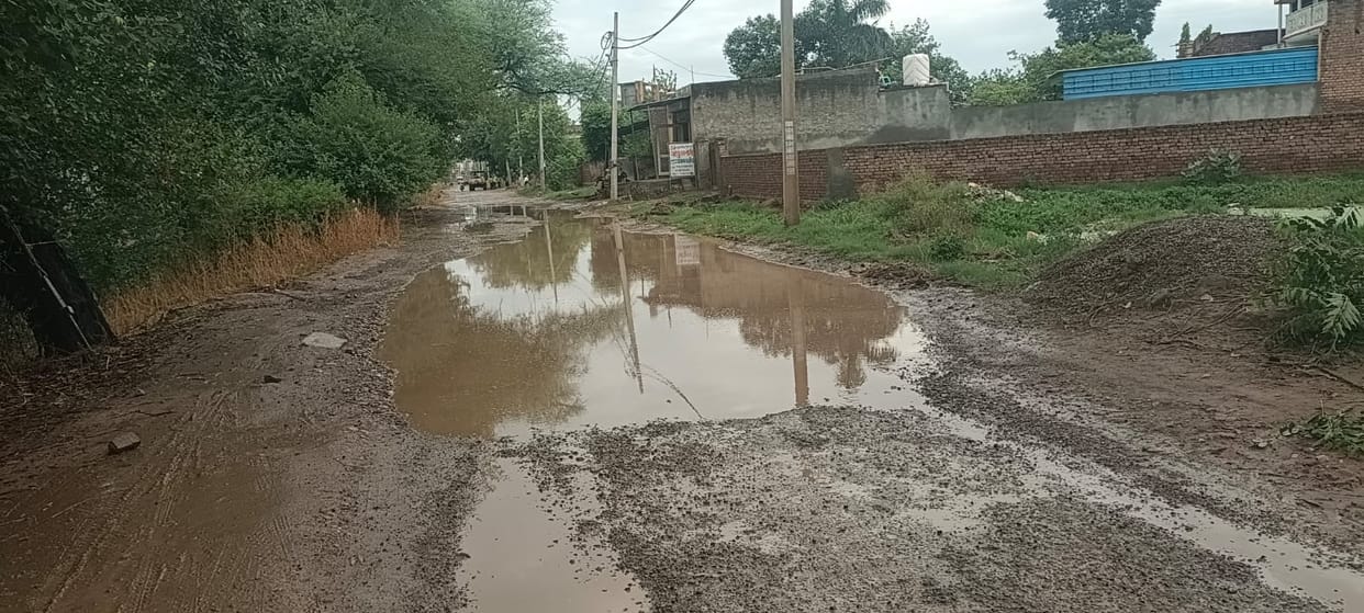 Dilapidated road adds to villagers' woes; conditions worsen during rains.