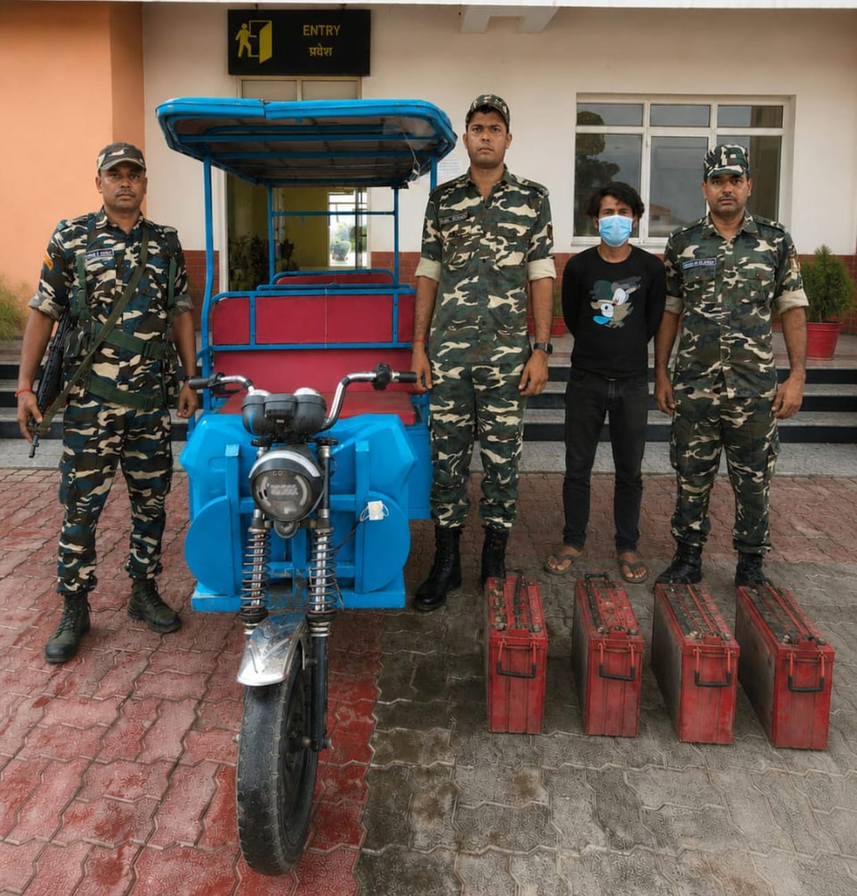 Smuggling of batteries and pan masala busted; two arrested.
