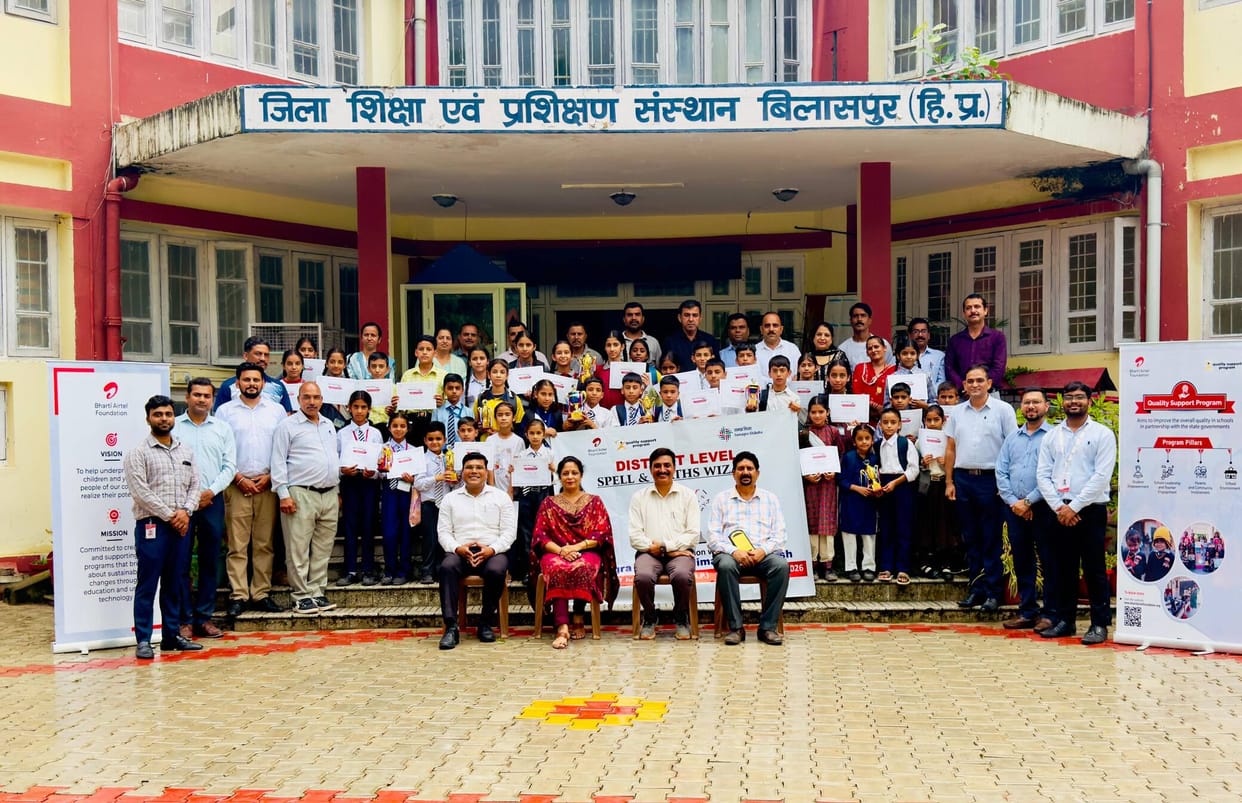 Vansh and Radhanya from the School of Scholars secured the first position in Spell Wizard.