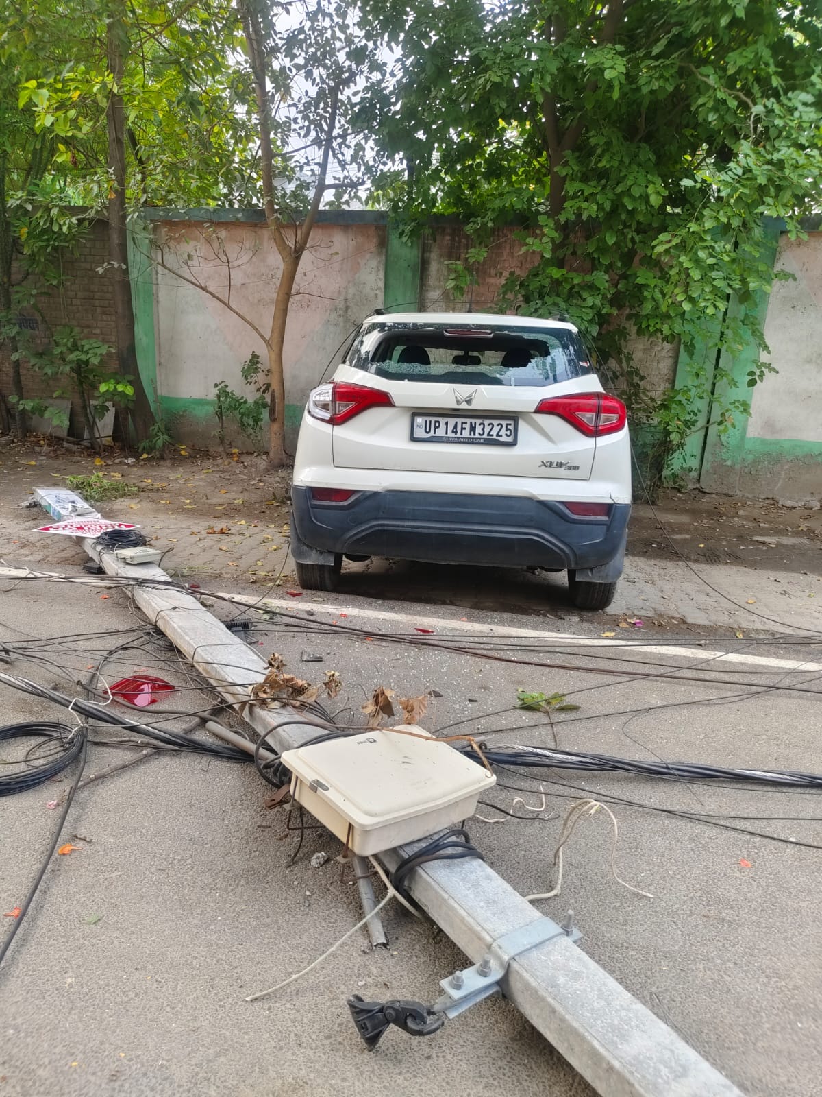 Four electricity poles collapsed in Brij Vihar... residents faced a harrowing two hours.