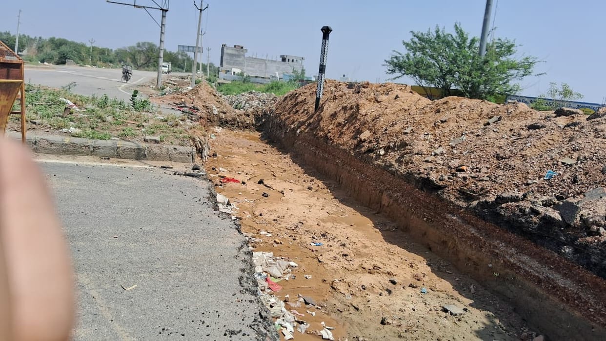 Project incomplete; drains to serve as the means for rainwater drainage.