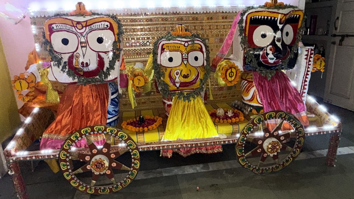 Rath Yatra Fair Lord Jagannath appear Navayauvan form clad white attire devotees gathered security arrangement