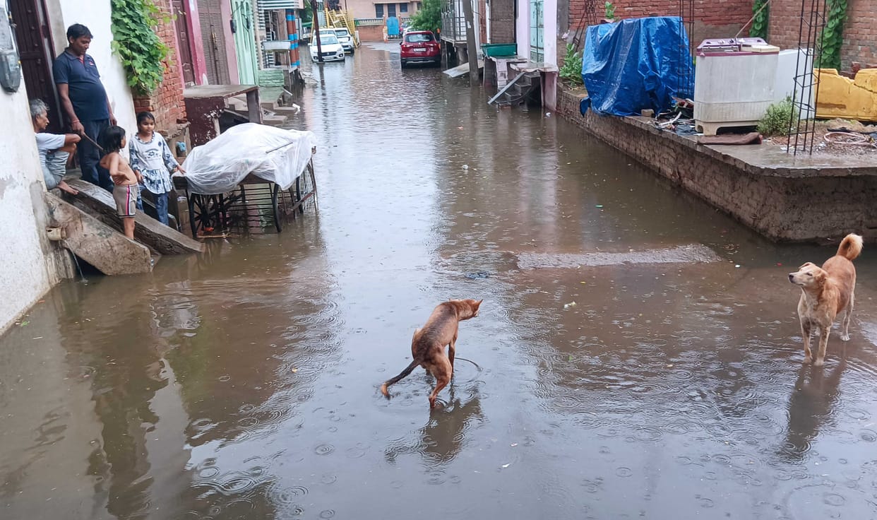 Flood-like conditions in villages and towns due to light rainfall.
