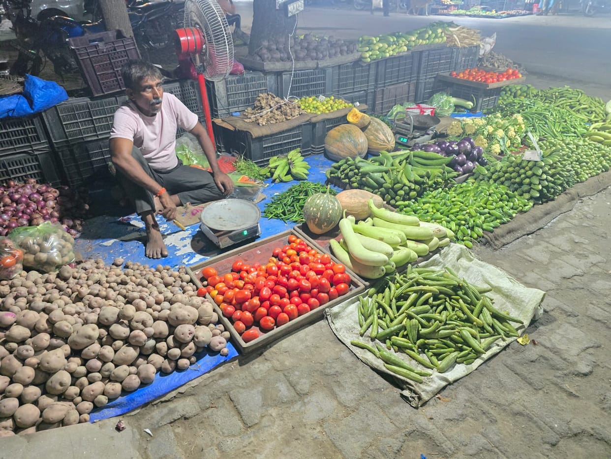 Prices of green vegetables surge due to monsoon rains.