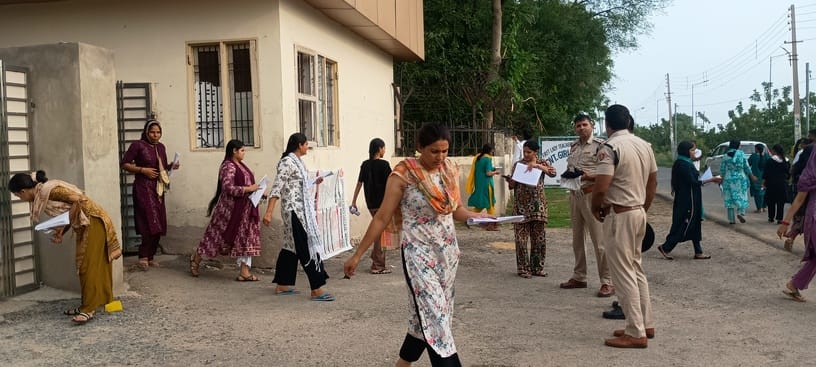 HTET... On the first day, 5,455 candidates took the exam across 14 centers amidst tight security.